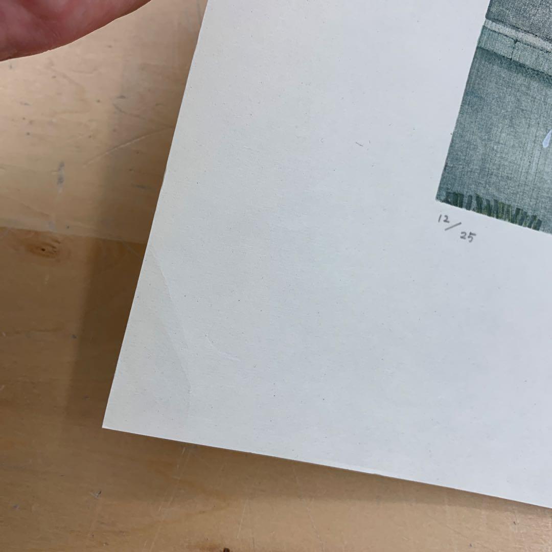 鈴木敦子「雨の朝」2006年　限定25 木版画