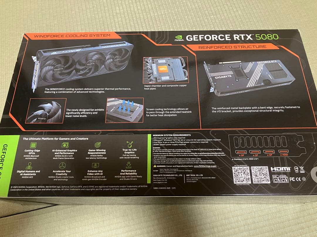 【新品・未使用、国内正規品】GIGABYTE RTX5080 WindForce