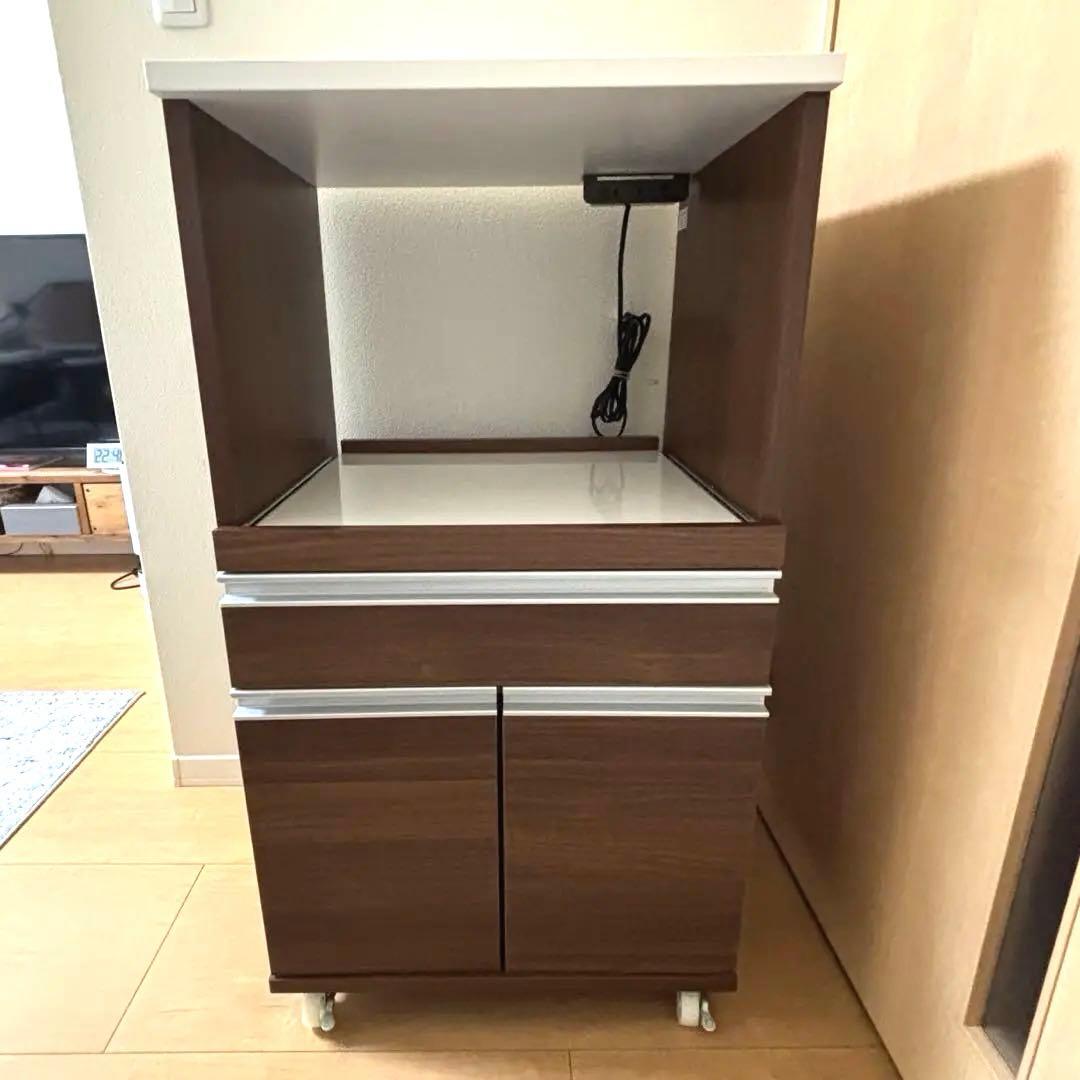 【1/20まで限定】レンジ台 キッチン収納 キャスター付き コンセント2口