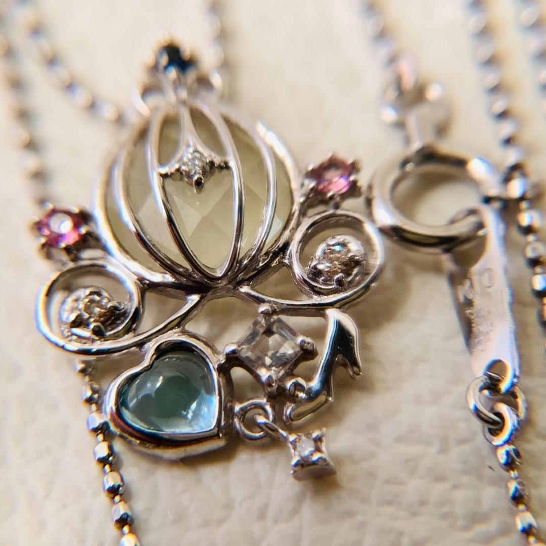 希少 美品 k10 テイクアップ ネックレス ディズニー シンデレラ