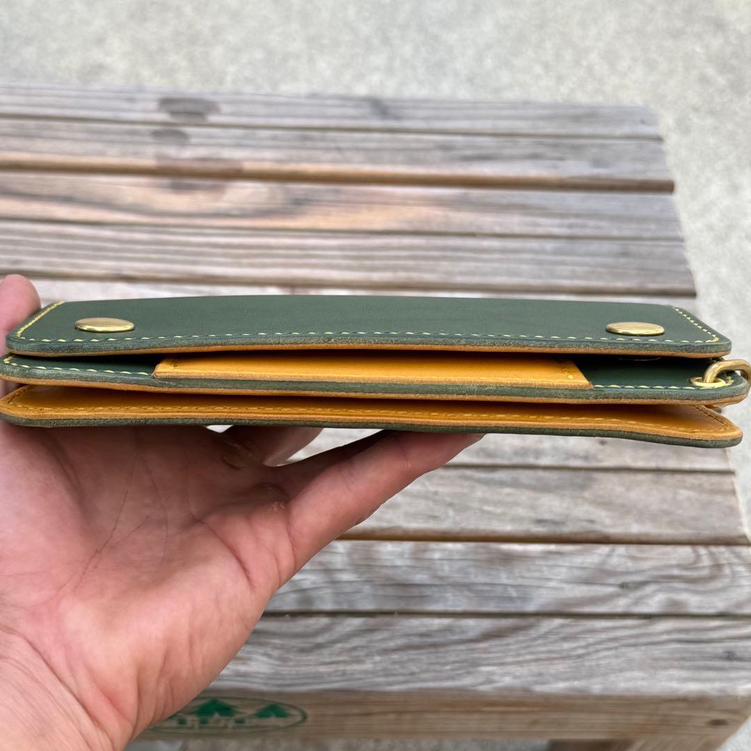 栃木レザー　ロング　トラッカーウォレット