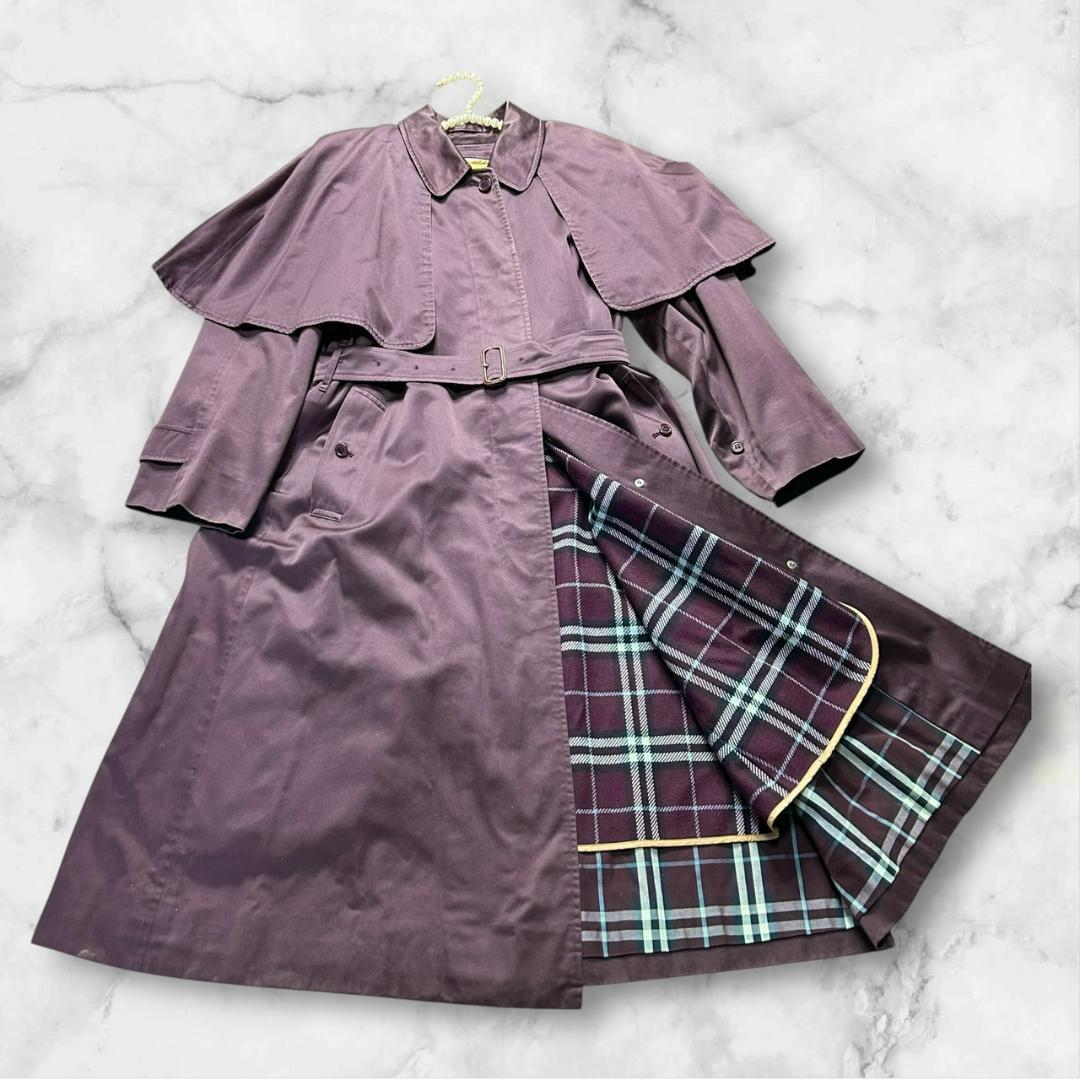 バーバリー Burberrys ライナー付 ケープ コート レディース 7AR