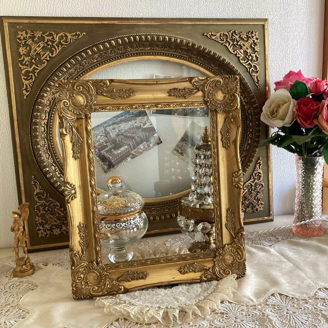 ♪フランスアンティーク 装飾模様が素敵なフレーム 額