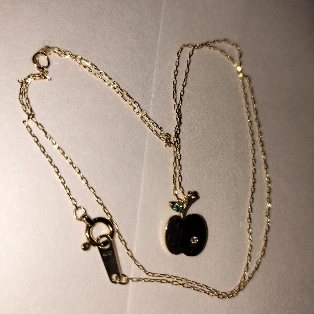 con affetto　りんご　ネックレス　k10　華奢　モチーフ