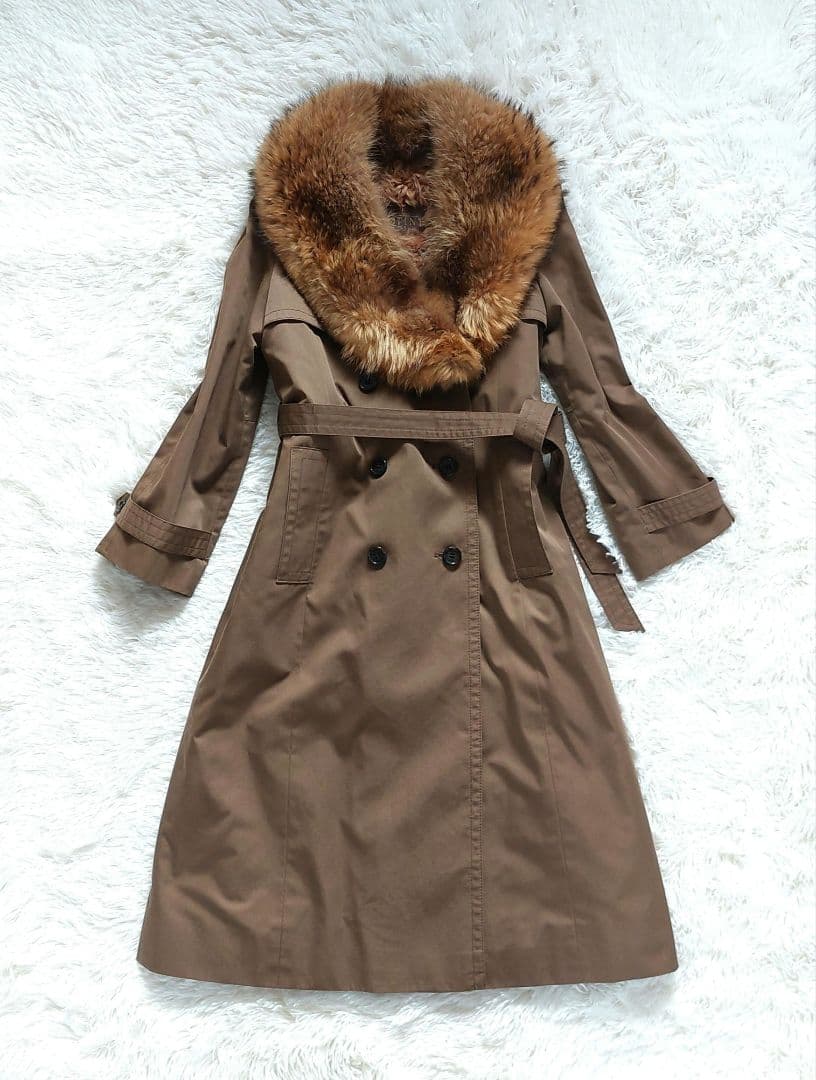 スイス製✨ROTINY 豪華ラムファーライナー ボリュームファー襟 ロングコート
