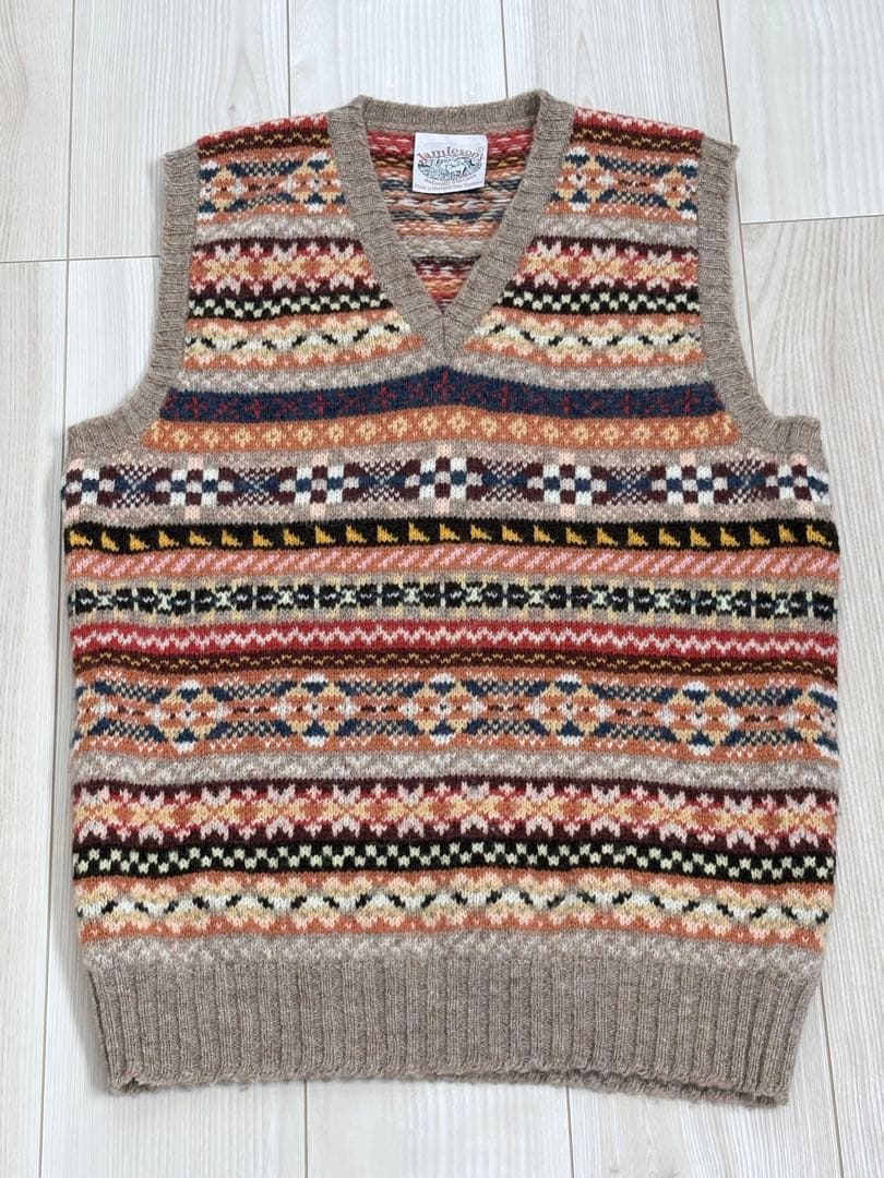 Jamieson's シェットランドウール ニットベスト　L