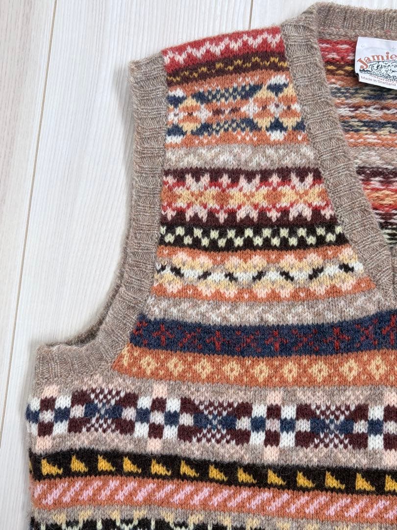 Jamieson's シェットランドウール ニットベスト　L