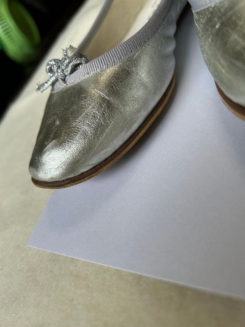 Lepetto シルバー フラットシューズ