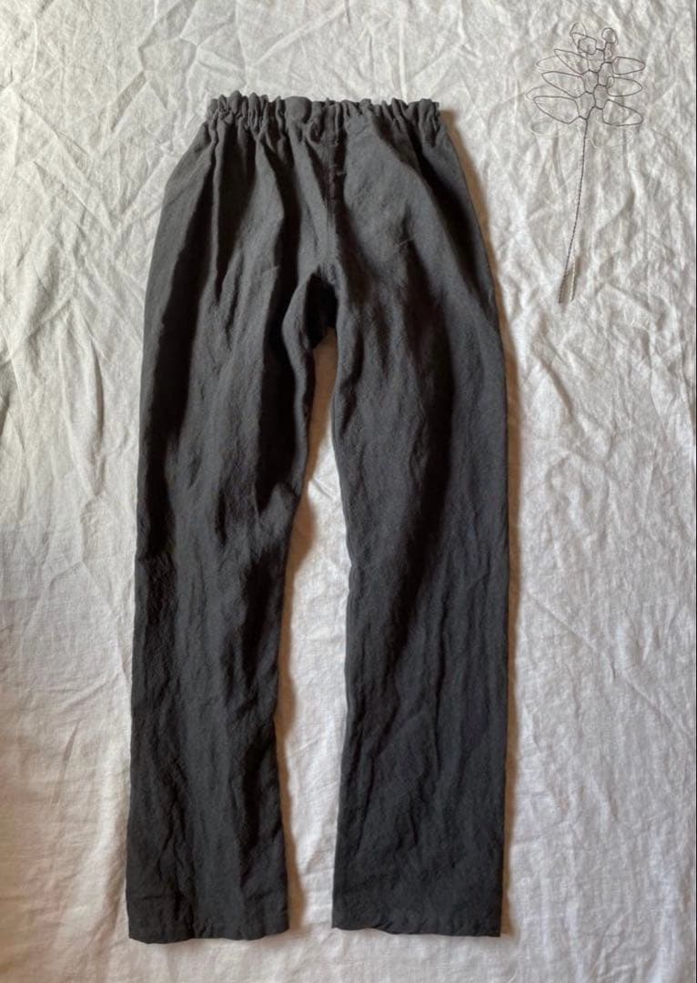 リネン楽ちんパンツ うなぎの寝床 もんぺ　Lサイズ 男女兼用　ハンドメイドih