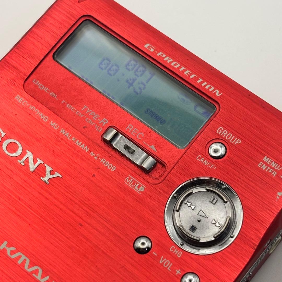 SONY MZ-R909 ソニー MDウォークマン レッド MDレコーダー