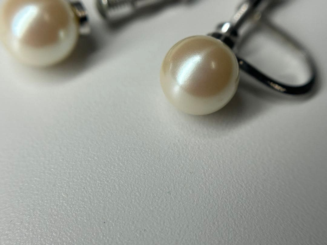 本真珠 ネックレス•イヤリングセット約40cm パール6.8ｍｍ、8mm