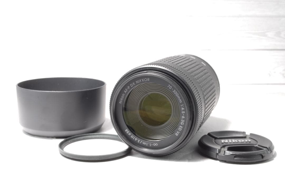Nikon AF-P 70-300mm VR 超望遠レンズ レンズフード付　美品