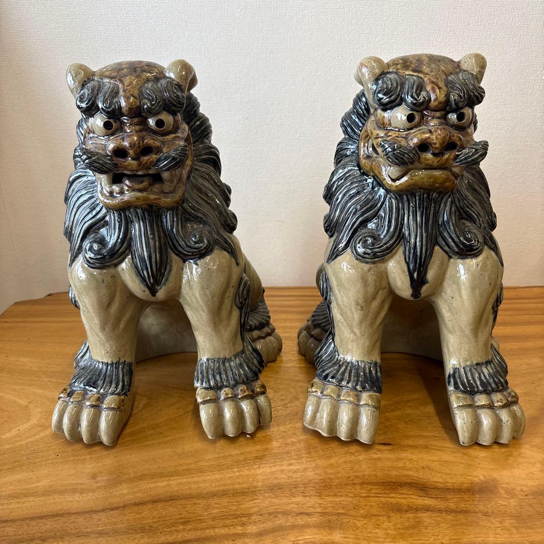 魔除け　狛犬　シーサー　守り神　縁起物　高さ約31cm