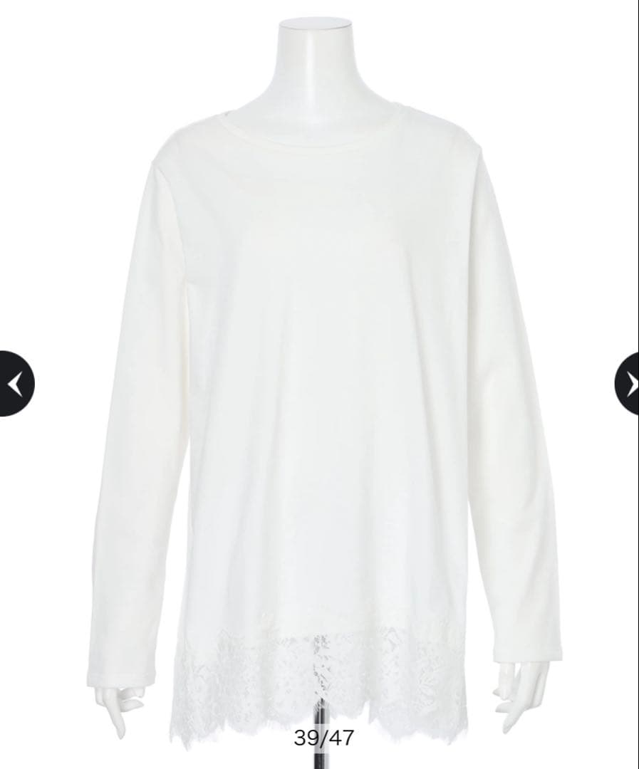 Arpege story アルページュストーリー 裾レースロンＴ