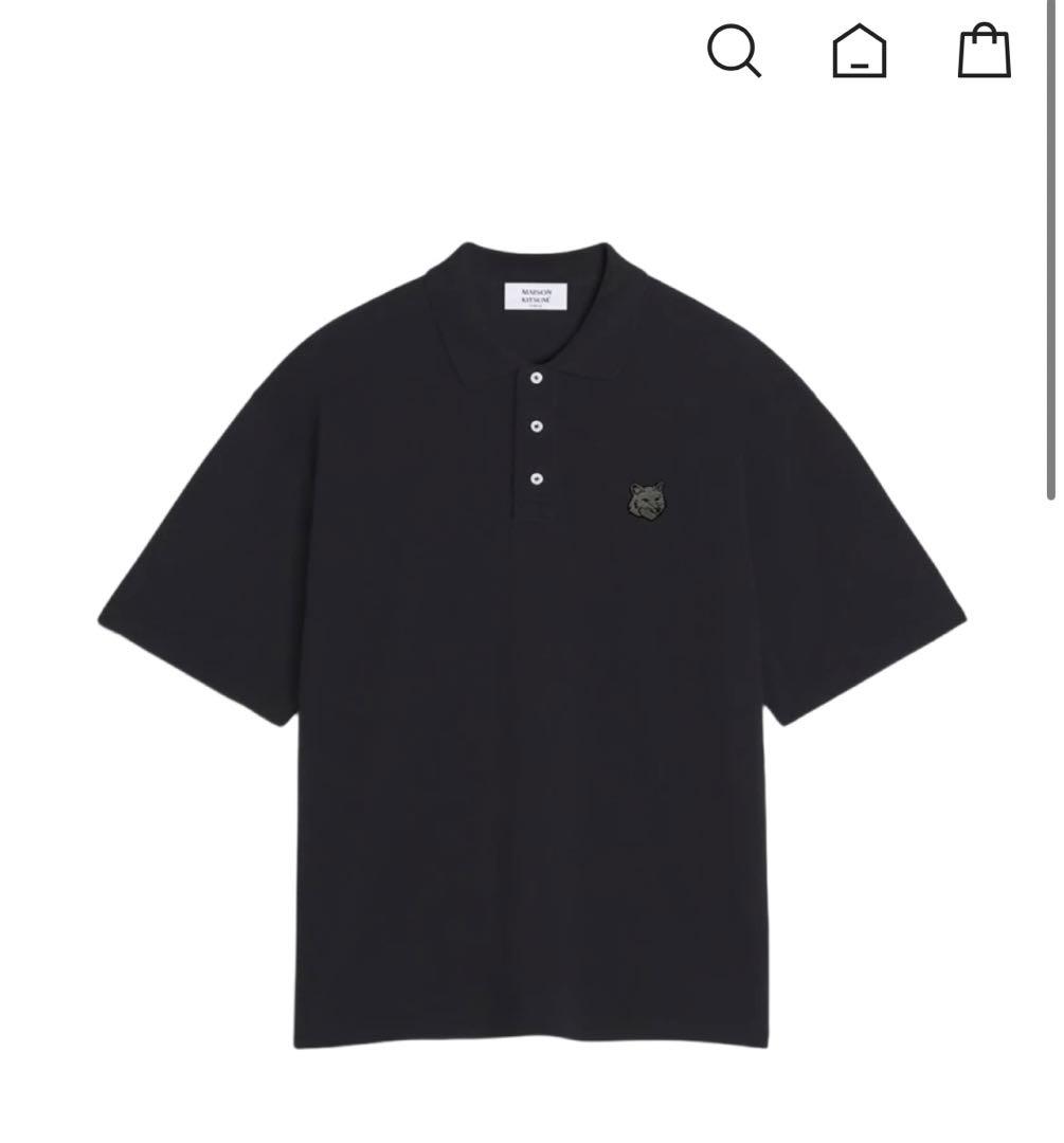 MAISON KITSUNÉ ブラック ポロシャツ L(オーバーサイズ)
