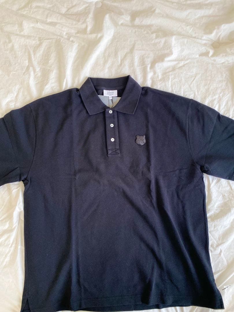 MAISON KITSUNÉ ブラック ポロシャツ L(オーバーサイズ)