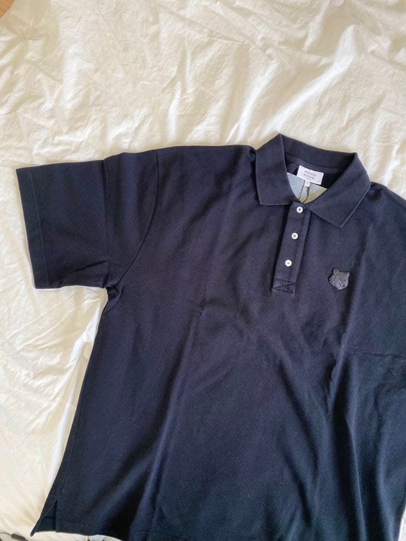 MAISON KITSUNÉ ブラック ポロシャツ L(オーバーサイズ)