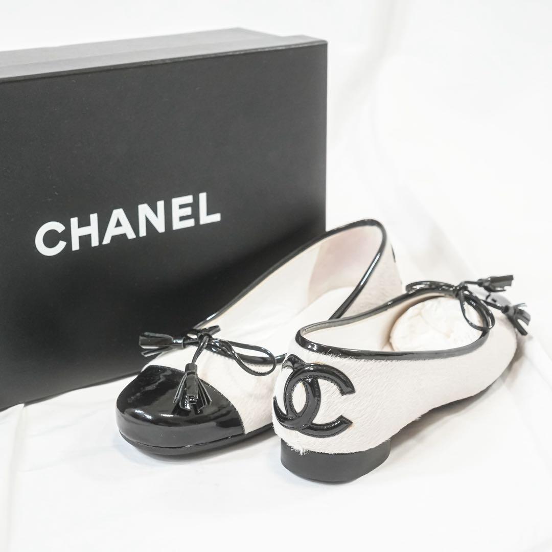 ☆美品☆ CHANEL ココマーク フラットシューズ 35 ホースヘア　ハラコ