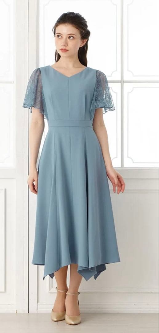 ⭐︎とまとさん専用⭐︎ aimerライトブルー Aライン パーティードレス