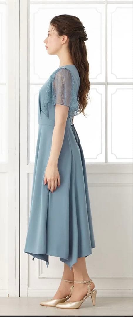 ⭐︎とまとさん専用⭐︎ aimerライトブルー Aライン パーティードレス