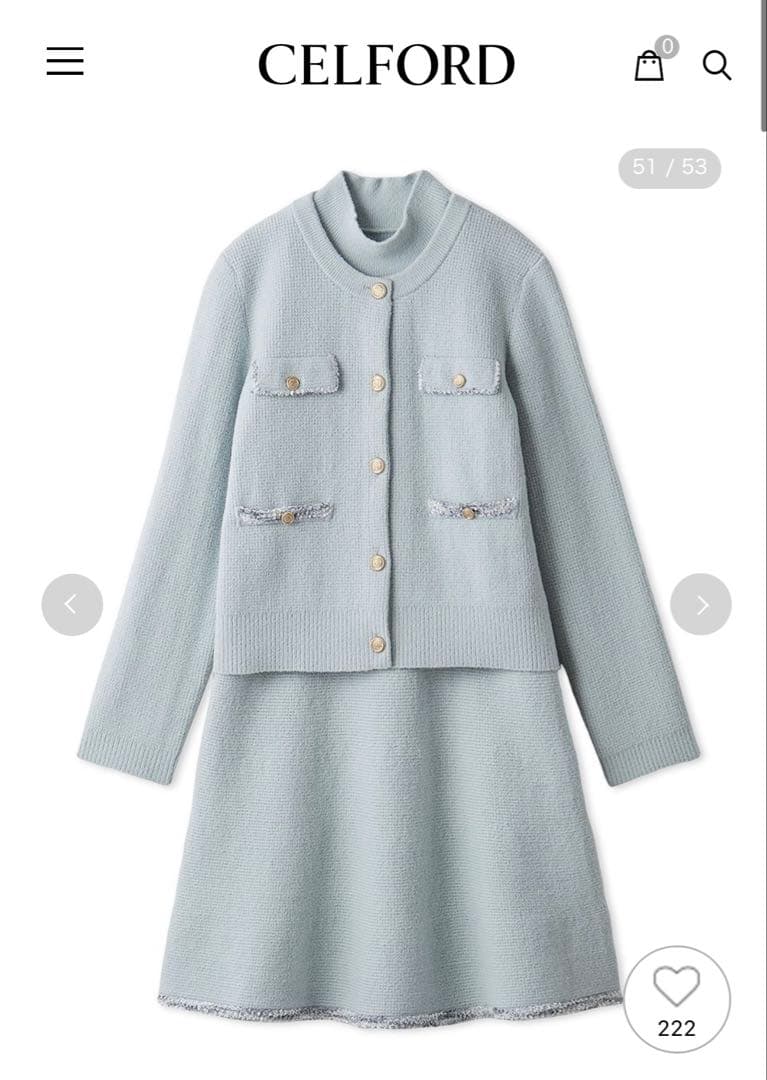 一点限り！早い者勝ち⭐︎セルフォード トリムミニニットワンピースセット 36