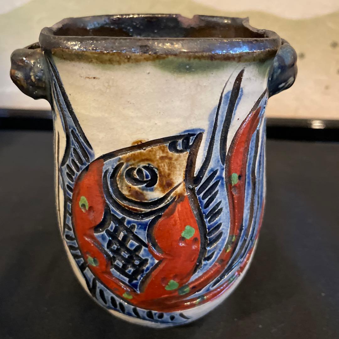 壺屋焼【4点セット】新垣勲作　【45センチ】花瓶・小花瓶　新垣窯　花瓶・抱瓶