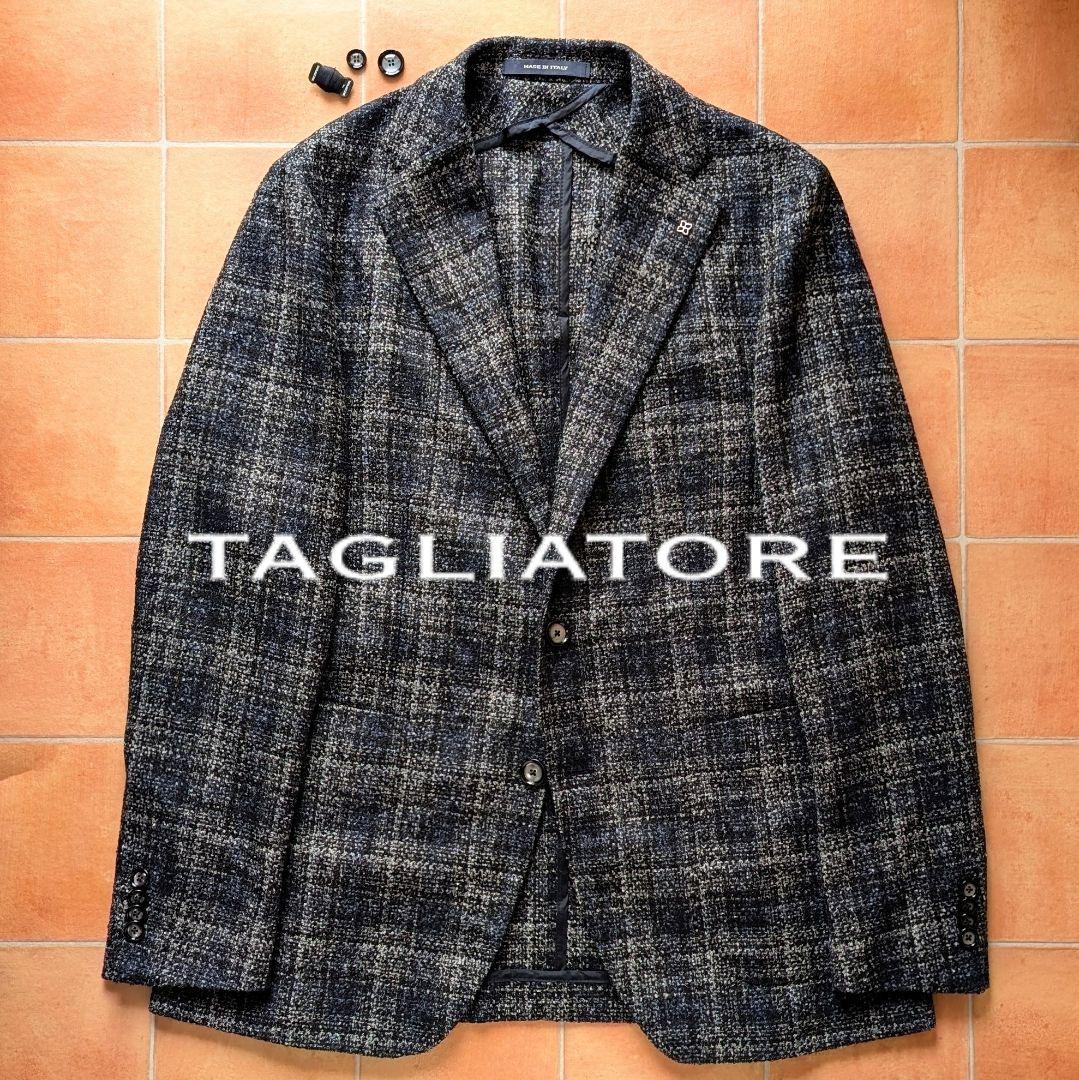 【近年モデル】TAGLIATORE ジャケット グレー ネイビー チェック 50