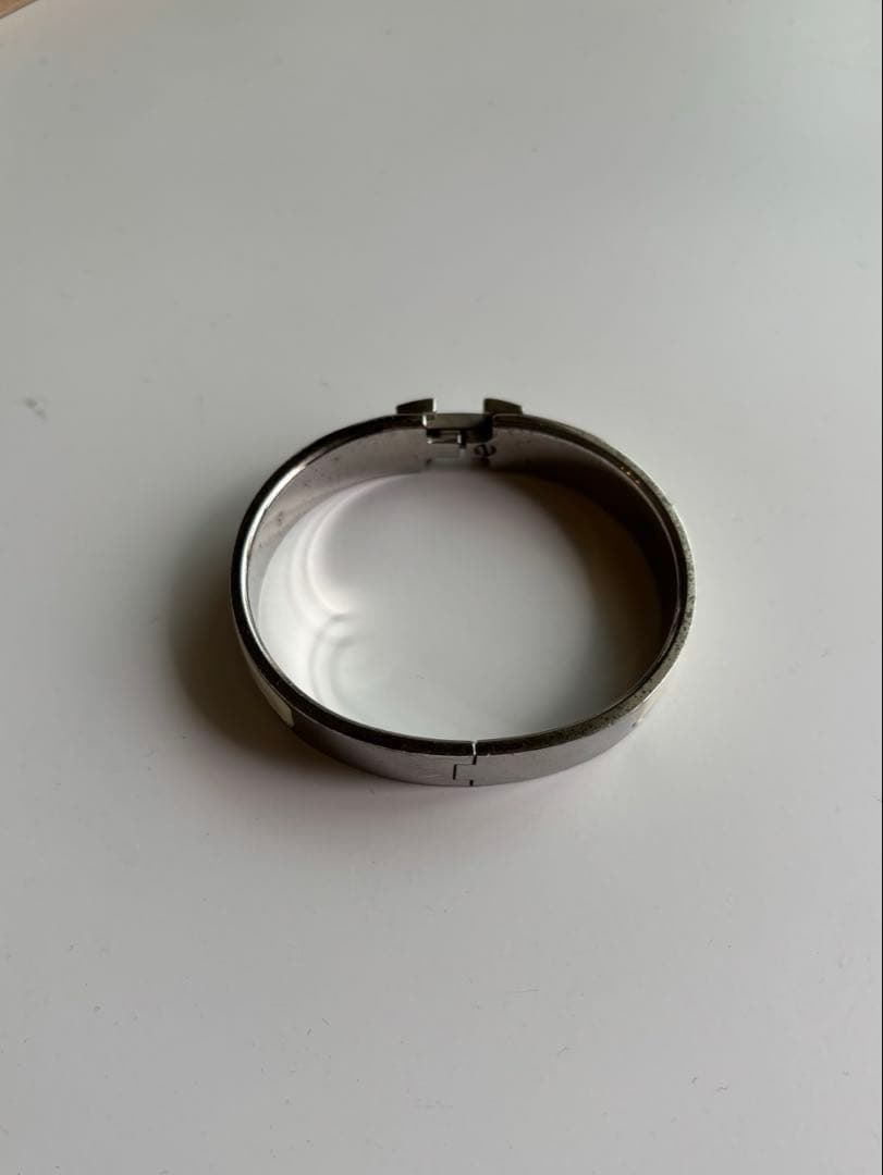 【HERMES 】エルメス バングル クリッククラックPMシルバー ホワイトPM