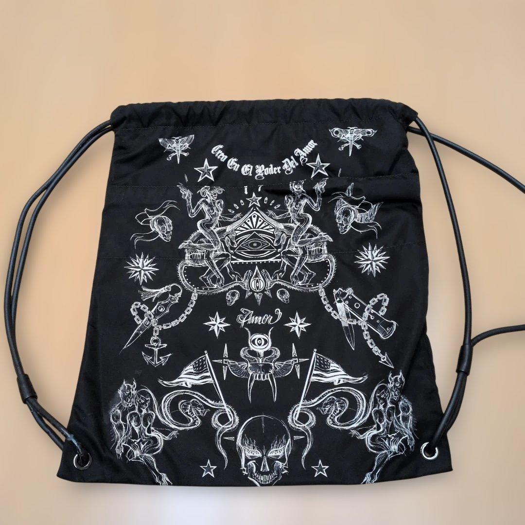 Givenchy ブラック タトゥー プリント リュックサック