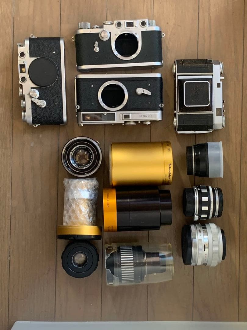 ジャンク品 カメラbody4点とレンズ　9点 セッド分解部品