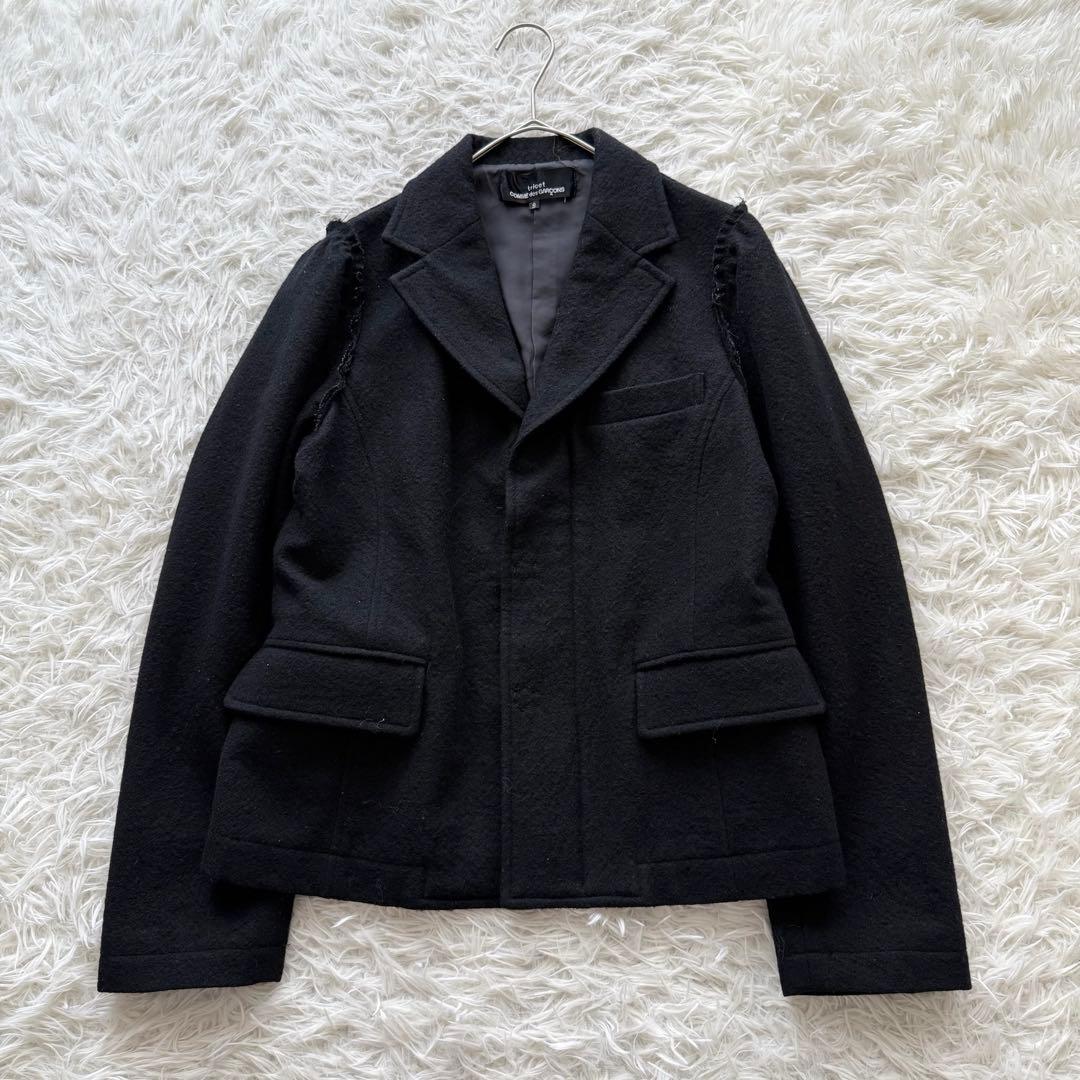 【トリココムデギャルソン】AD2004 ジャケット　黒　インサイドアウト　縮絨