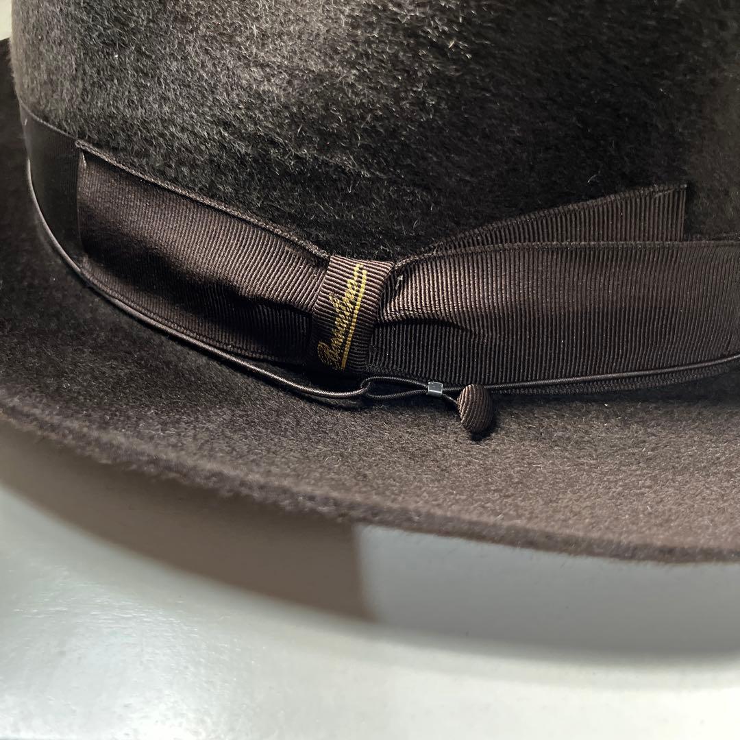 未使用　ボルサラリーノCervelt 黒 ウール フェルトハット　サイズ61