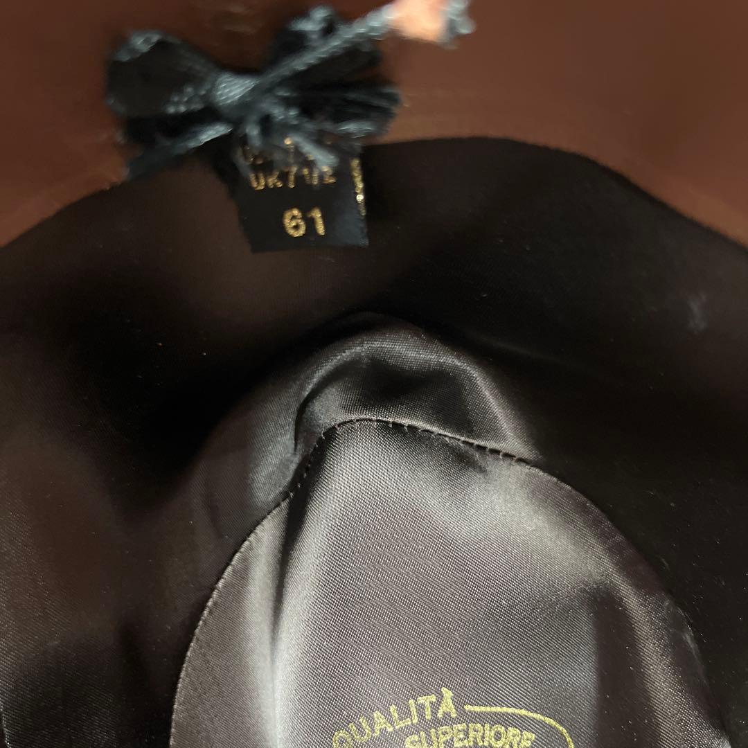 未使用　ボルサラリーノCervelt 黒 ウール フェルトハット　サイズ61