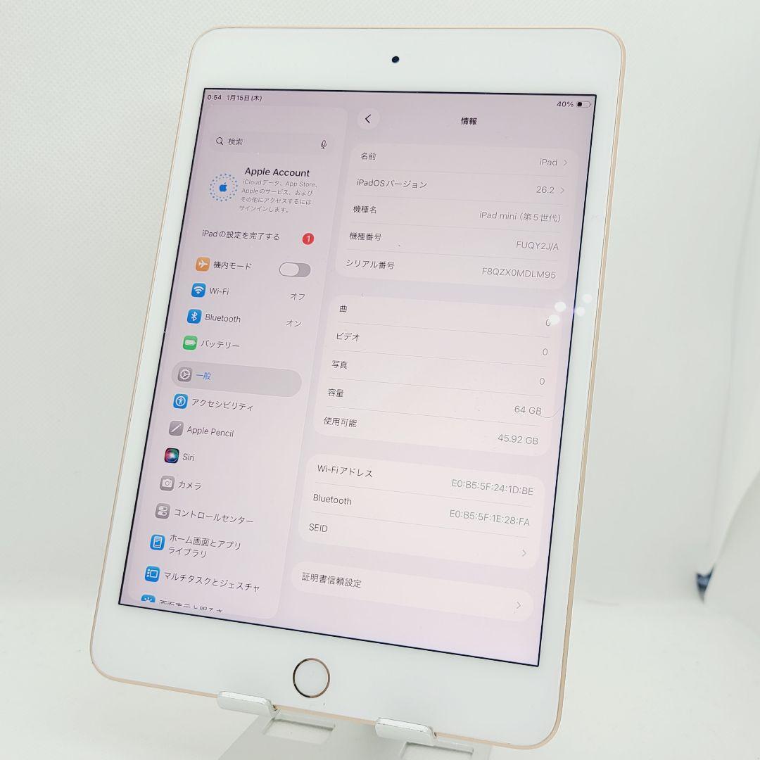 iPad mini 第5世代 64GB WIFI ゴールド