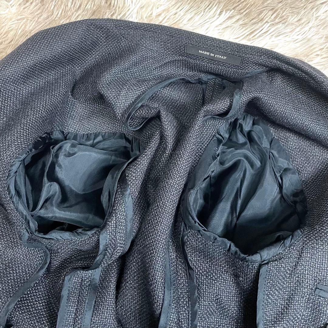 極美品 タリアトーレ ジャケット ブラック ホップサック メンズ XL LL