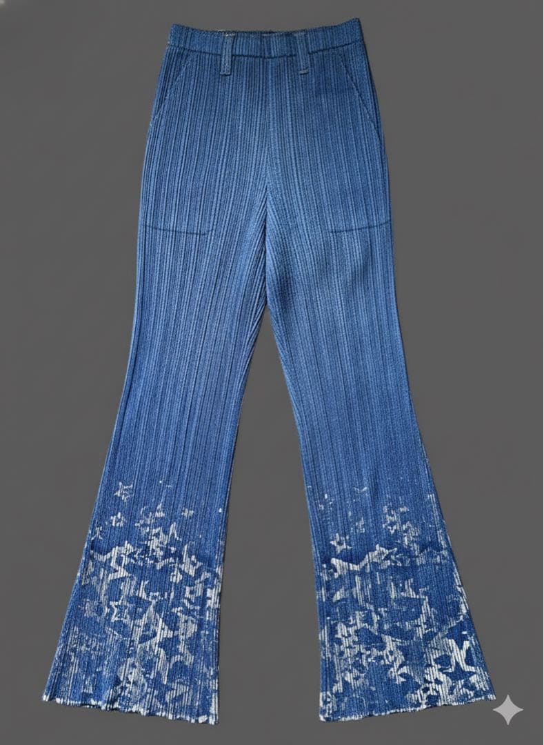 PLEATS PLEASE デニム風パンツ