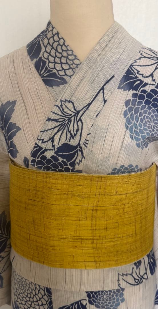 お値引き品！東京本染 ＜源氏物語＞の浴衣とリバーシブル麻の半幅帯セット