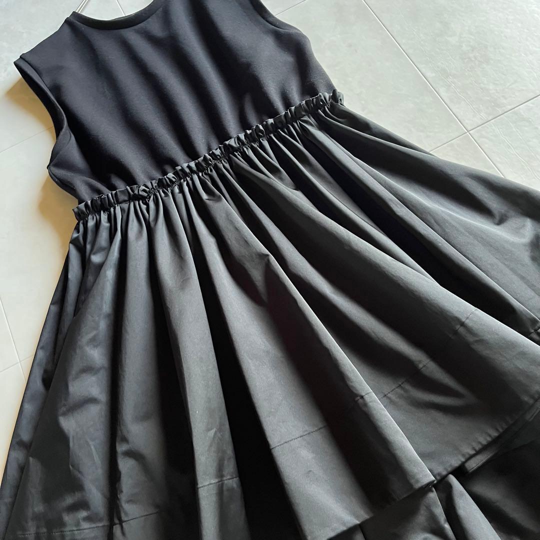 美品✨LE PHIL リモンタナイロンツイルティアードワンピース ブラック F