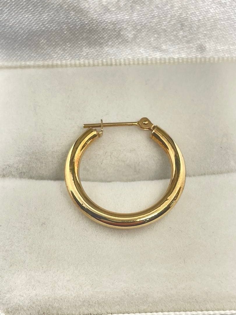 K18フープピアス 0.64g イヤリングK18刻印あり リユース品