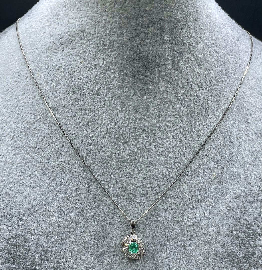 専用JA74★高級 エメラルド0.43ct ダイヤ プラチナ ヘッド 鑑付
