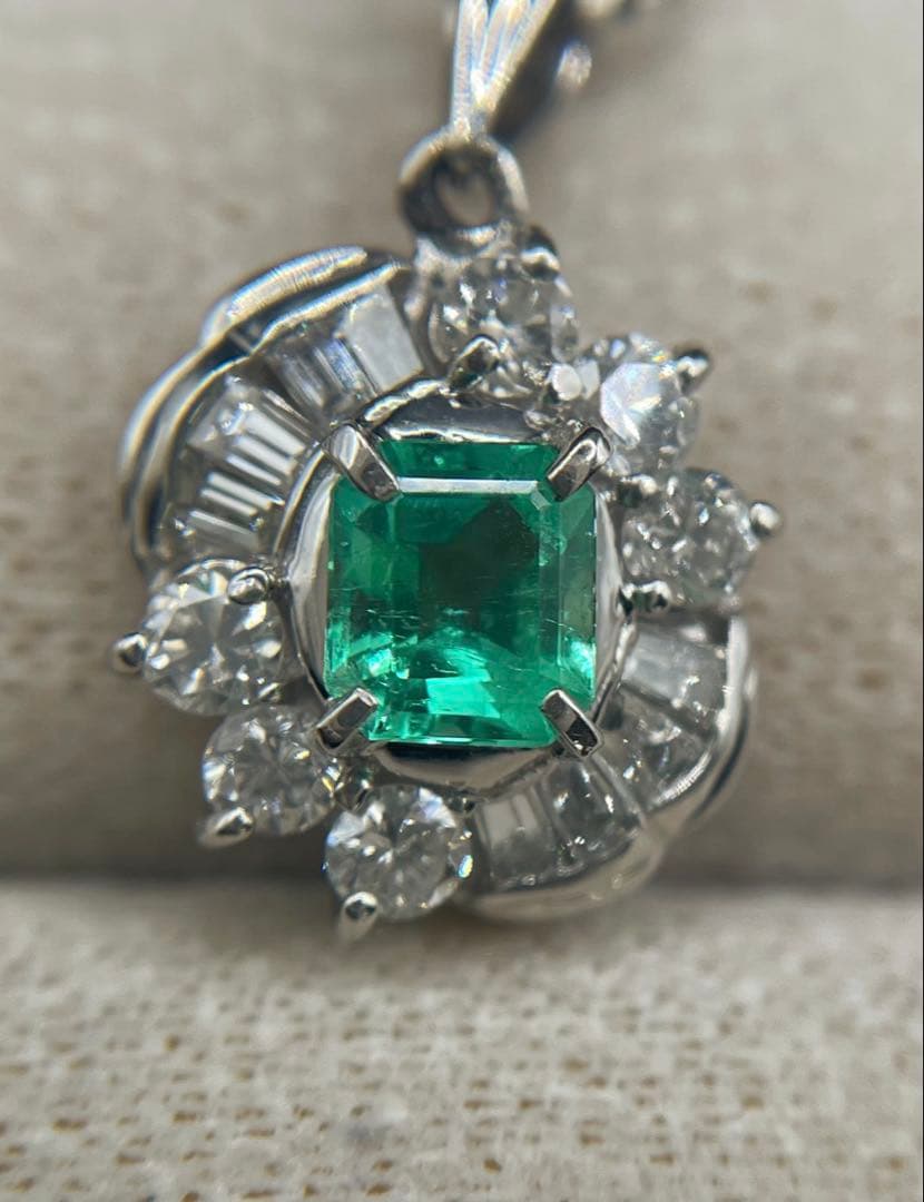 専用JA74★高級 エメラルド0.43ct ダイヤ プラチナ ヘッド 鑑付