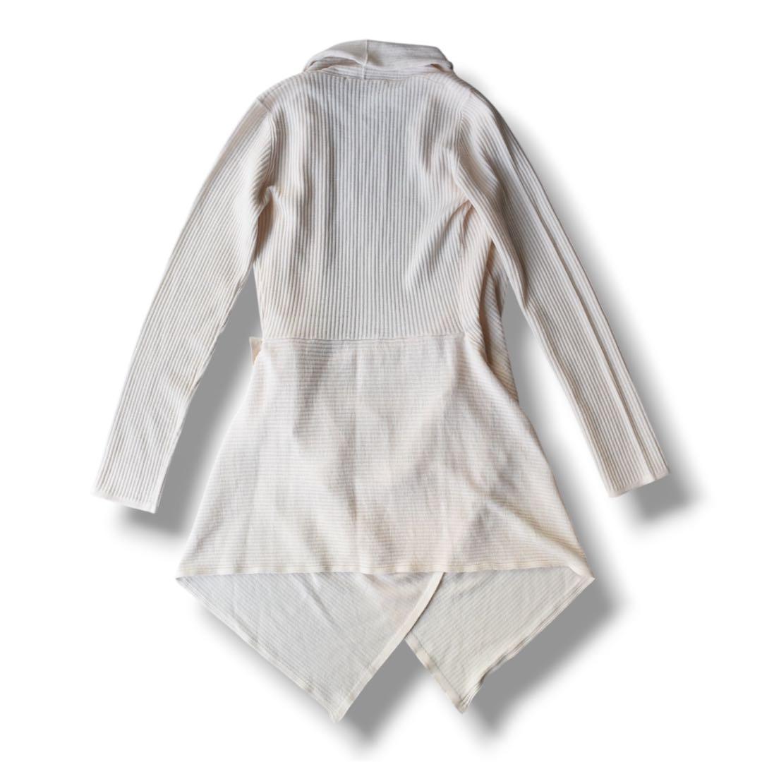 上海灘 メリノウール ドレープニットワンピース カーディガンXS イタリア製 白