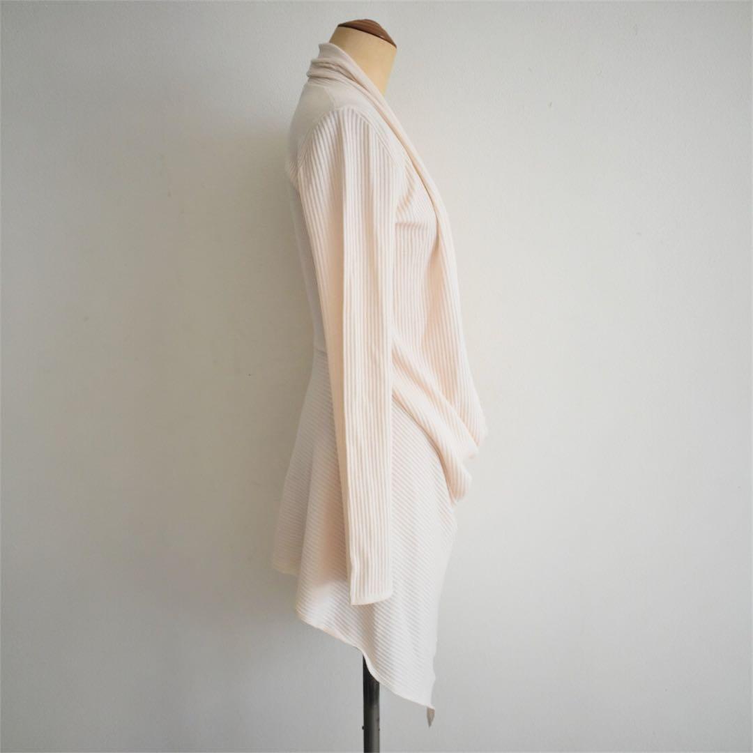 上海灘 メリノウール ドレープニットワンピース カーディガンXS イタリア製 白