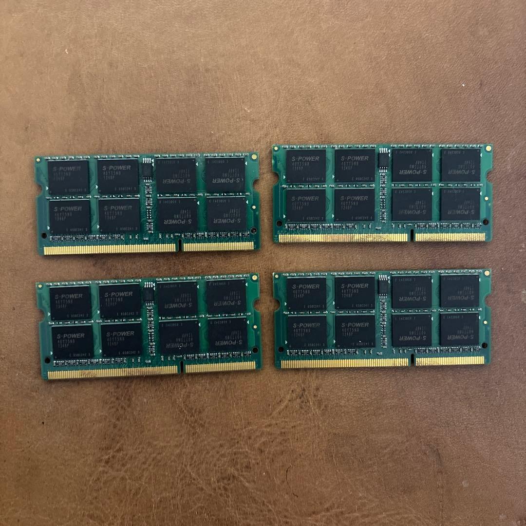 ノートPC用メモリ 32GB (8GB×4枚) DDR3 1333 ジャンク扱い