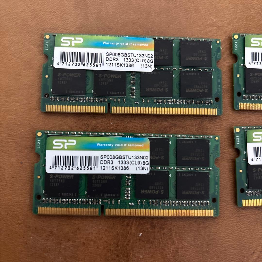 ノートPC用メモリ 32GB (8GB×4枚) DDR3 1333 ジャンク扱い