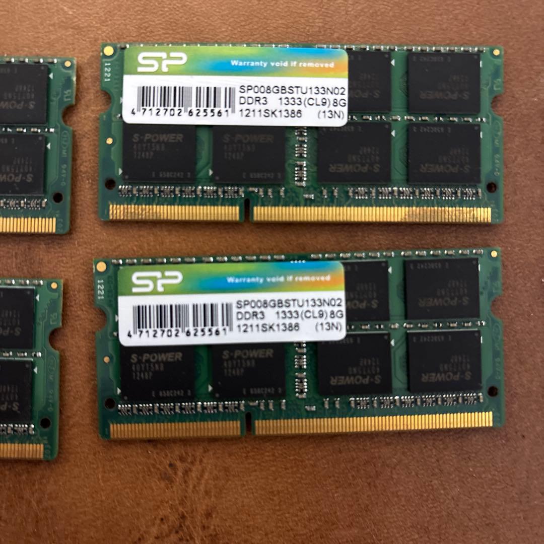 ノートPC用メモリ 32GB (8GB×4枚) DDR3 1333 ジャンク扱い
