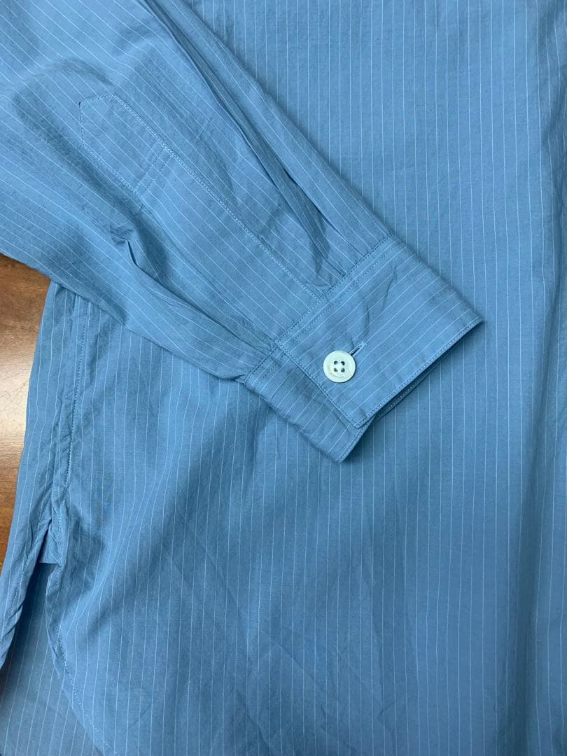 MARGARET HOWELL ストライプシャツブラウス　ブルー　I