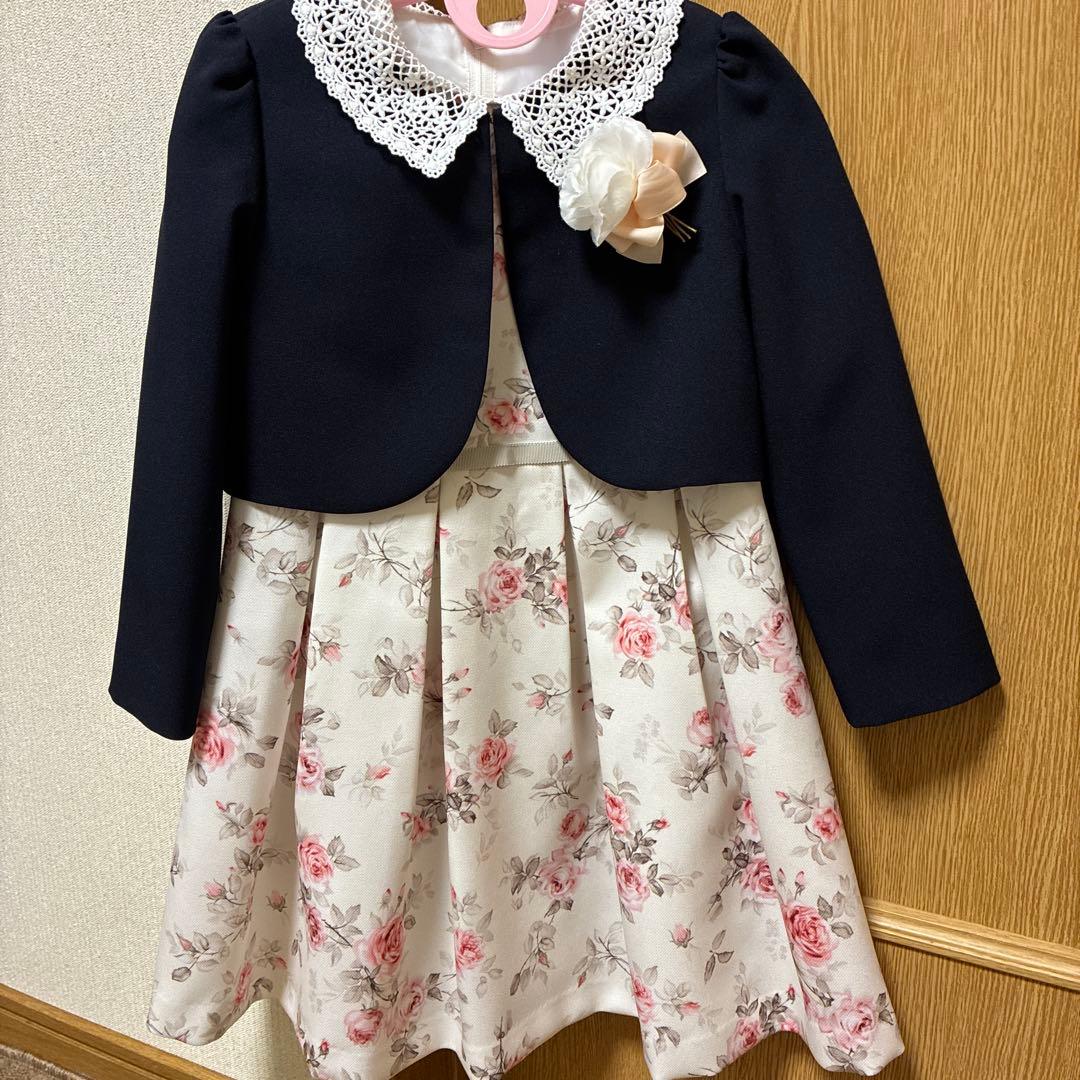 プティマイン120cmワンピースとジャケットとコサージュ
