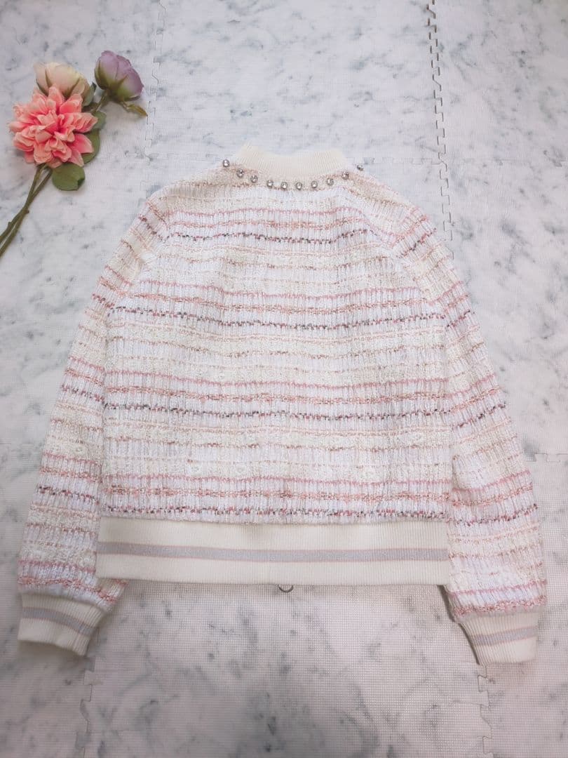 【希少】Rene　ルネ　ミックスツイード　TISSUE社　ビジュー　ブルゾン