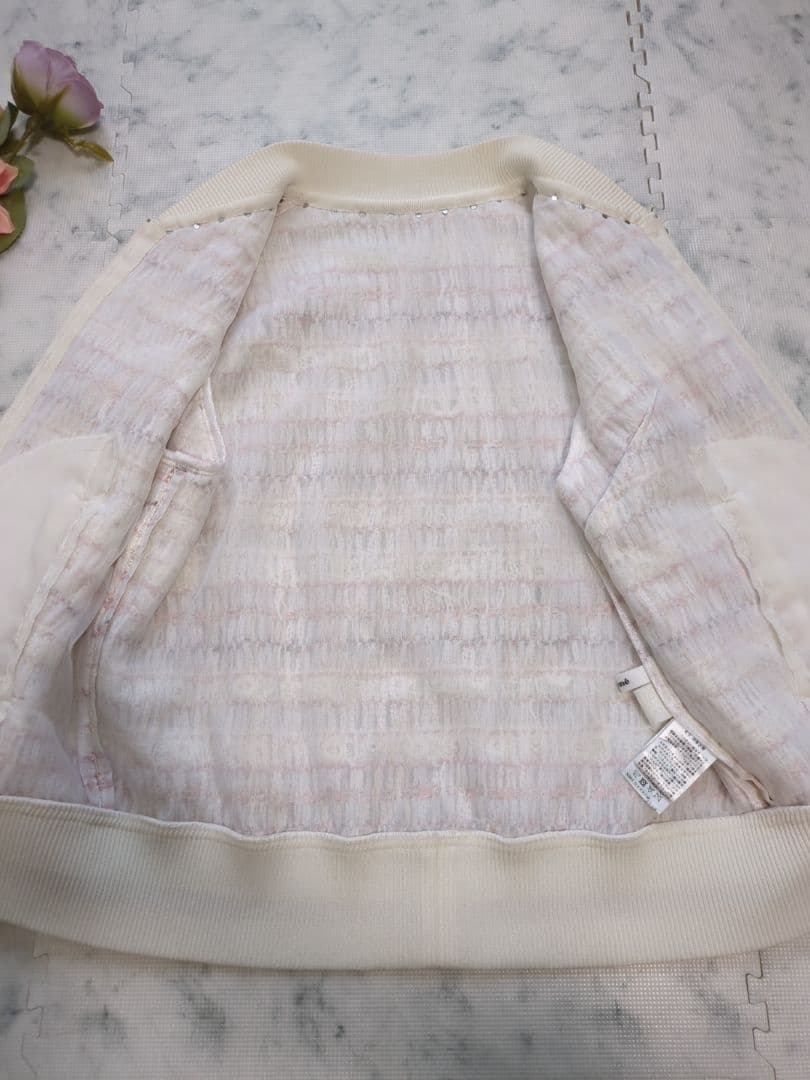 【希少】Rene　ルネ　ミックスツイード　TISSUE社　ビジュー　ブルゾン